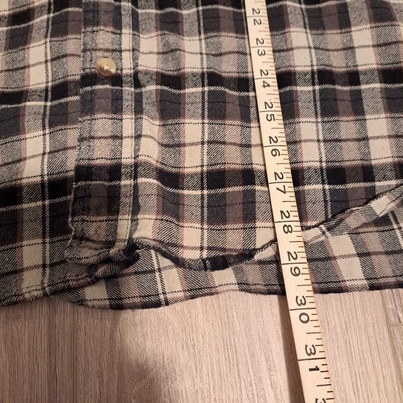 Woolrich Beige Brown Plaid Cotton Flannel Long Sleeve Shirt Men's XL - Picture 8 of 12
